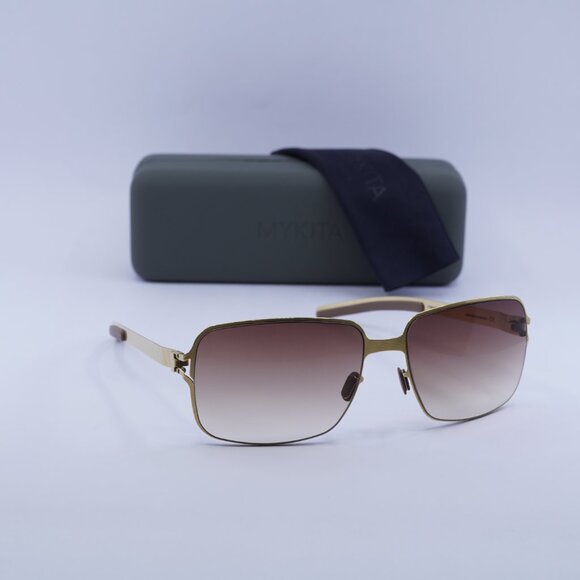 Mykita NO1 MAJA 006 Rectangle Sunglasses - Gold/Brown Gradient - Picture 4 of 8